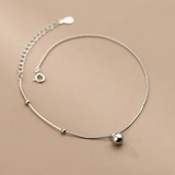 925 Silver Beads Bell Anklet European Wedding Jewelry