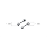 925 Silver Minimalist Bead Stud Earrings Glossy Frosted Finish Women Jewelry