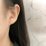 925 Silver Glossy Ear Bones Moon Spiral Beads Stud Earrings