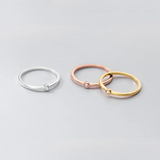 925 Silver Minimalist Zircon Ring Women Adjustable Jewelry