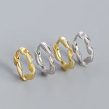 925 Sterling Silver Irregular Twist Hoop Earrings