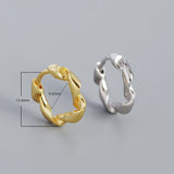 925 Sterling Silver Irregular Twist Hoop Earrings