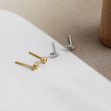 925 Silver Zircon Ear Bone Stud Earrings