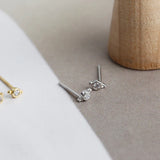 925 Silver Zircon Ear Bone Stud Earrings