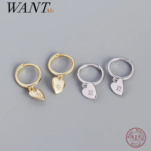 925 Sterling Silver Demon Eyes Love Heart Pendant Stud Earrings