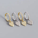 925 Sterling Silver Demon Eyes Love Heart Pendant Stud Earrings