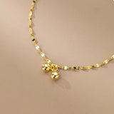 925 Silver Double Bell Anklet Women Chain Foot Jewelry