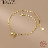 925 Silver Double Bell Anklet Women Chain Foot Jewelry