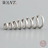 925 Silver Circle Hoop Earrings Punk Rock Style