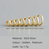 925 Silver Circle Hoop Earrings Punk Rock Style