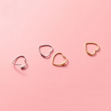 925 Sterling Silver Heart Ear Buckle Earrings for Women