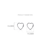 925 Sterling Silver Heart Ear Buckle Earrings for Women