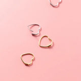 925 Sterling Silver Heart Ear Buckle Earrings for Women