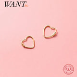 925 Sterling Silver Heart Ear Buckle Earrings for Women
