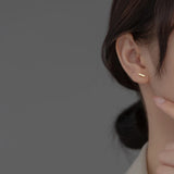 925 Silver Zircon Student Stud Earrings Women Accessories