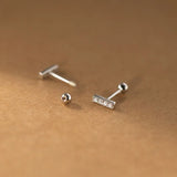 925 Silver Zircon Student Stud Earrings Women Accessories