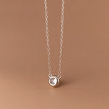 925 Silver Zircon Chain Pendant Necklace for Women