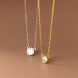 925 Silver Zircon Chain Pendant Necklace for Women