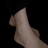 925 Silver Snake Bone Tassel Anklet for Women