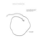 925 Sterling Silver Snake Bone Charm Anklet for Women Beach Party Foot Jewelry