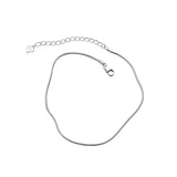925 Sterling Silver Snake Bone Charm Anklet for Women Beach Party Foot Jewelry