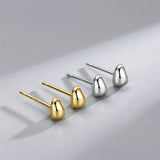 925 Silver Beanie Geometric Stud Earrings for Women
