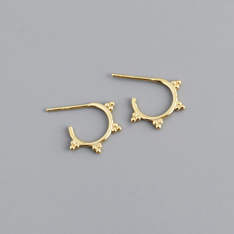 925 Silver Minimalist Bohemian Stud Earrings for Women