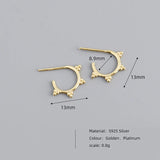 925 Silver Minimalist Bohemian Stud Earrings for Women