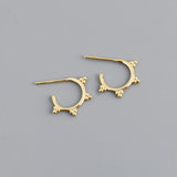 925 Silver Minimalist Bohemian Stud Earrings for Women