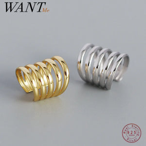 925 Silver Punk Ear Clip Earrings Unisex