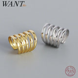925 Silver Punk Ear Clip Earrings Unisex