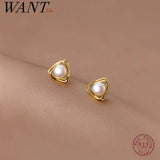 925 Silver Baroque Pearl Stud Earrings for Women