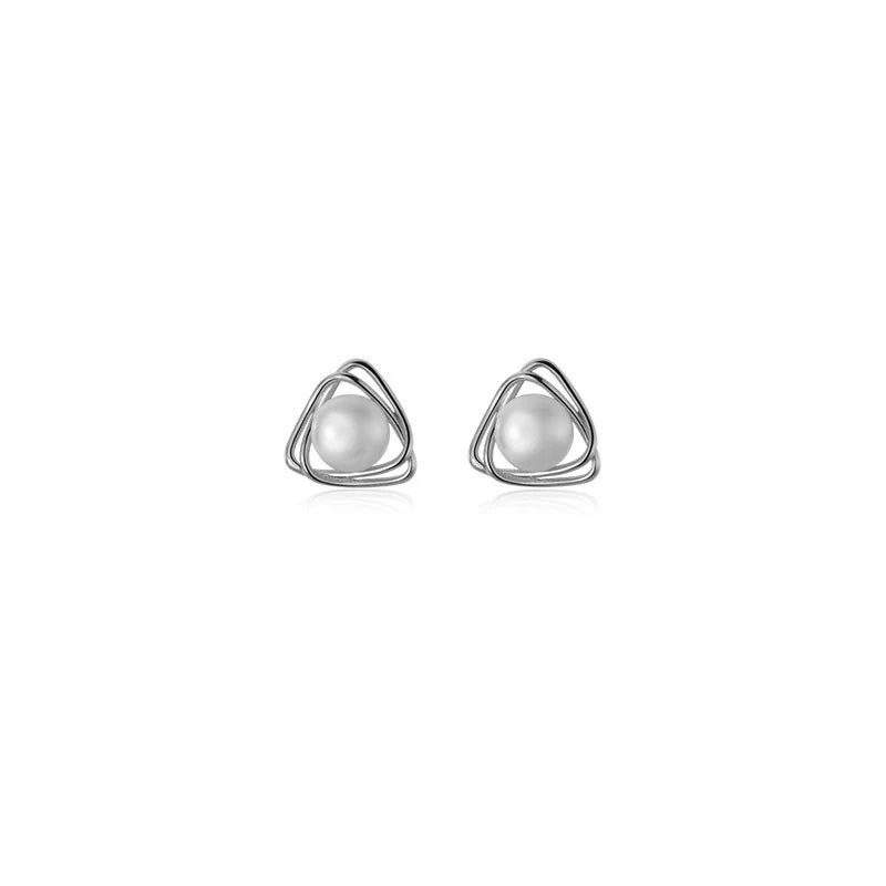 925 Silver Baroque Pearl Stud Earrings for Women