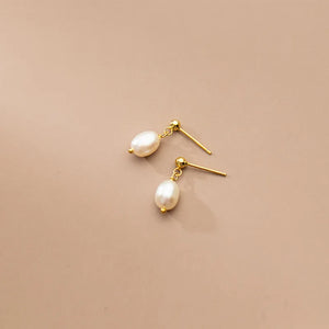 Sterling Silver Baroque Pearl Tassel Earrings for Women