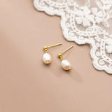 Sterling Silver Baroque Pearl Tassel Earrings for Women