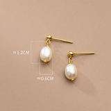 Sterling Silver Baroque Pearl Tassel Earrings for Women