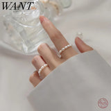 925 Silver Baroque Pearl Stretch Ring for Women