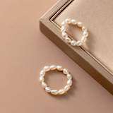 925 Silver Baroque Pearl Stretch Ring for Women