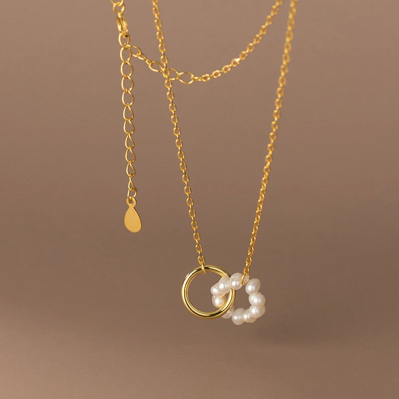 925 Silver Natural Baroque Pearl Pendant Necklace for Women