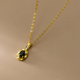 925 Silver Oval Zircon Pendant Necklace for Women