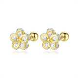 925 Silver Screw Bead Stud Earrings Sweet Star Baby Ear Jewelry