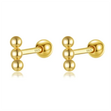 925 Silver Screw Bead Stud Earrings Sweet Star Baby Ear Jewelry