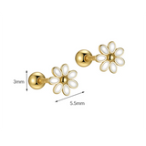 925 Silver Screw Bead Stud Earrings Sweet Star Baby Ear Jewelry