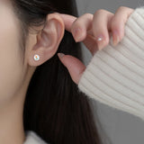 925 Silver Pink Enamel Tulip Stud Earrings