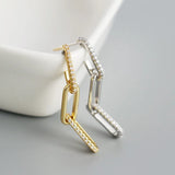 Sterling Silver Cuban Link Chain CZ Zircon Pendant Earrings Gothic Jewelry