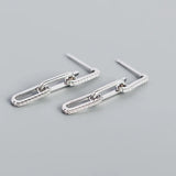 Sterling Silver Cuban Link Chain CZ Zircon Pendant Earrings Gothic Jewelry