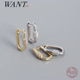 925 Sterling Silver Lock Ear Buckle Earrings