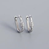 925 Sterling Silver Lock Ear Buckle Earrings