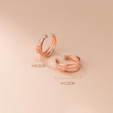 925 Silver Multi-layered Ear Clip Earrings