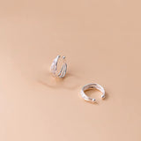 925 Silver Multi-layered Ear Clip Earrings